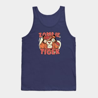 Cute Zombie Tiger // Funny Halloween Zombie Animals Tank Top